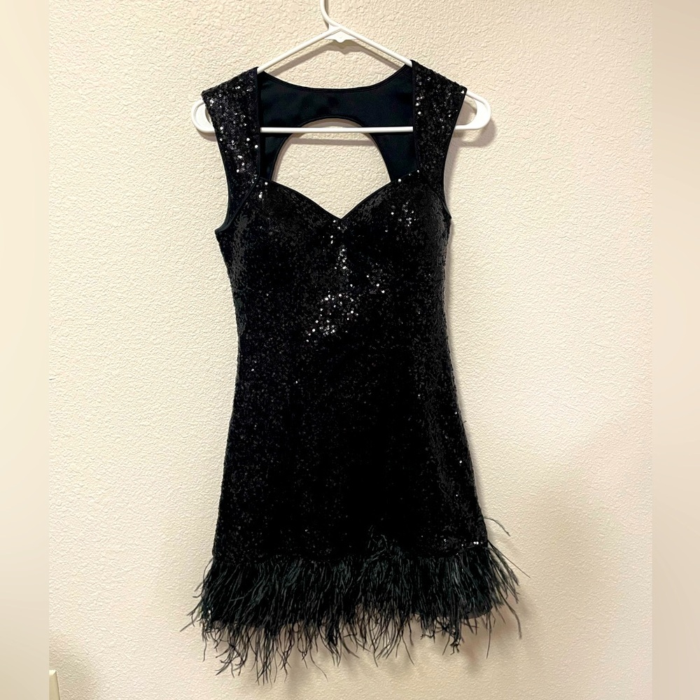 Guess black sequin cocktail dress